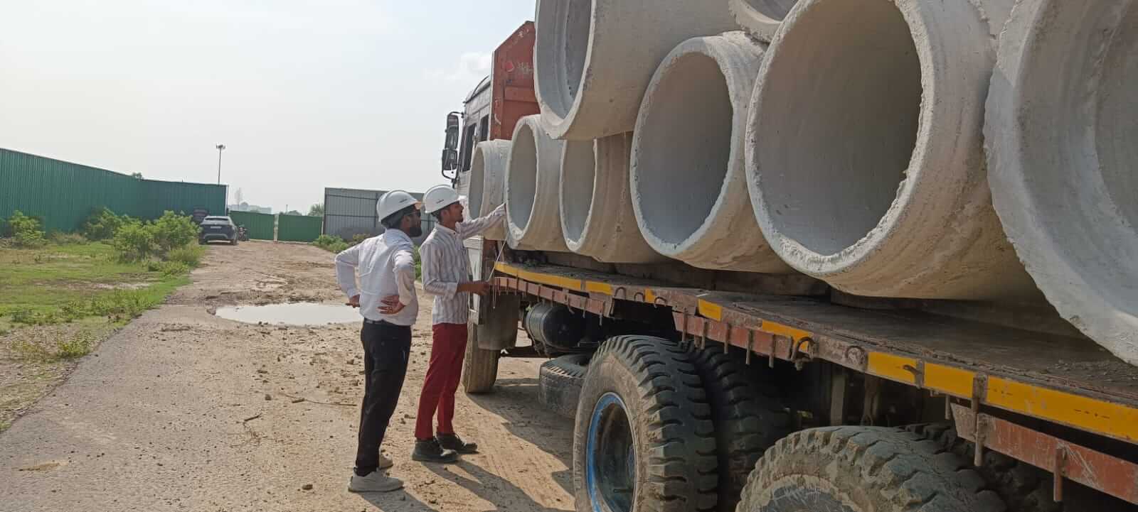 Hump pipe inspection at time of unloading at site
