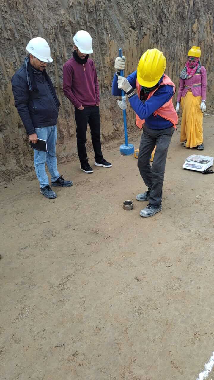 Compaction testing before PCC by Quality incharge