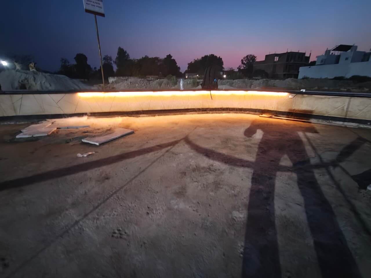 Strip Light mock up in seating area